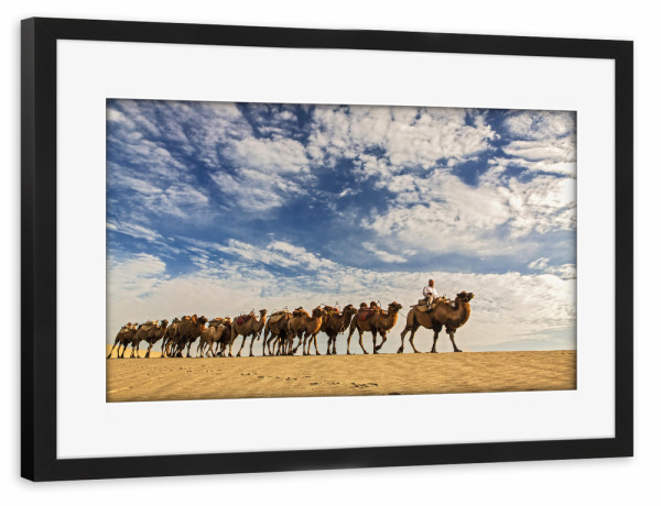 Poster mit Rahmen schwarz "Gleichschritt" artboxONE - Natur,Reise / Asien,Reise / Länder
