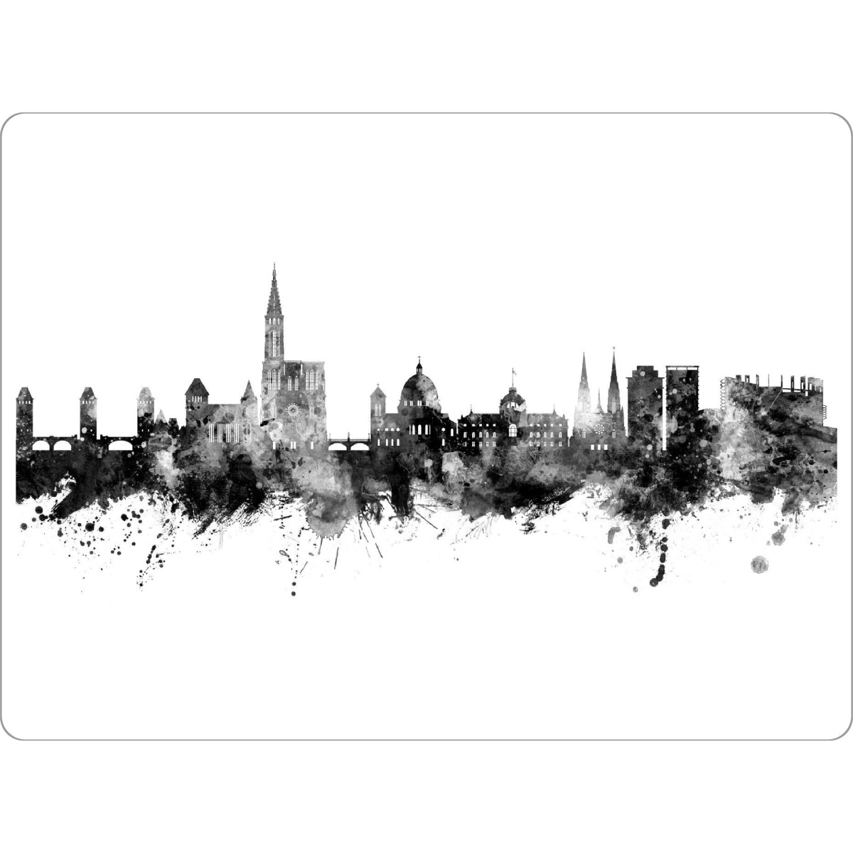 Tischset "Strasbourg France Skyline Black" artboxONE - Städte,Schwarzweiß