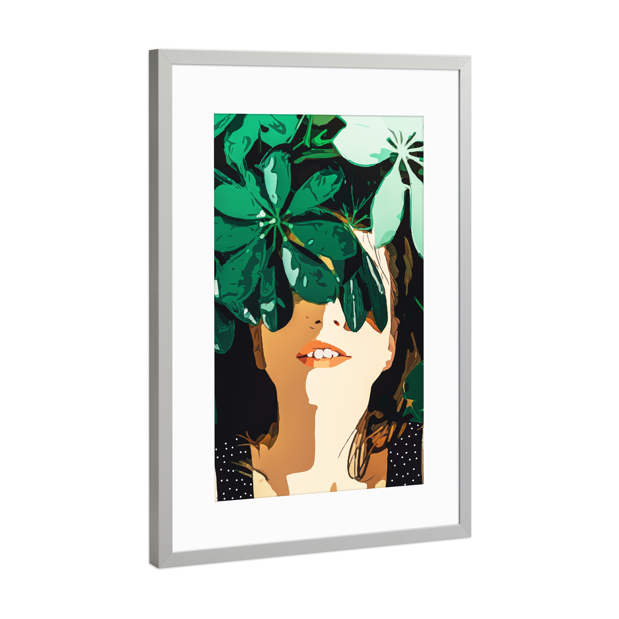Poster mit Rahmen Silber "Blinded By Leaves" artboxONE - Natur,Menschen