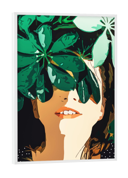 Poster mit weißem Rahmen "Blinded By Leaves" artboxONE - Natur,Menschen