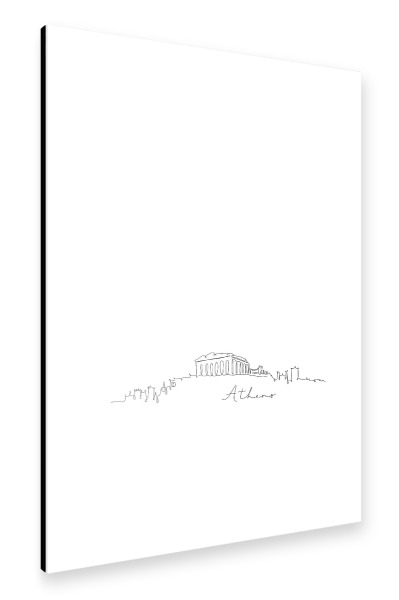 Alu-Dibond "Athens pen line silhouette" 30x20 cm artboxONE