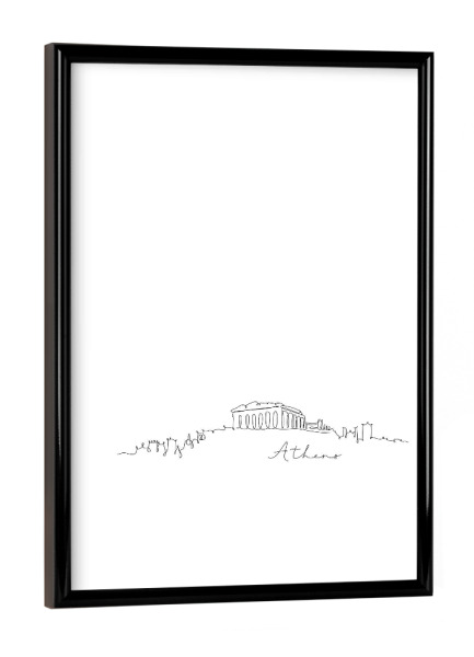 Poster mit schwarzem Rahmen "Athens pen line silhouette" artboxONE - Städte,Schwarzweiß,Architektur,Städte / Weitere