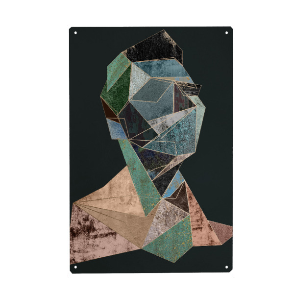 Metall Poster "Man Cubism" artboxONE - Menschen,Geometrie,Männer