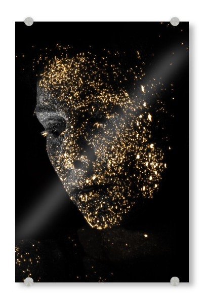 Acrylglasbild "Face Light Woman" artboxONE - Menschen - Face,Modern,Particles,Light,Gesicht,Frau,Mensch,Partikel,Licht,Abstract,Abstrakt
