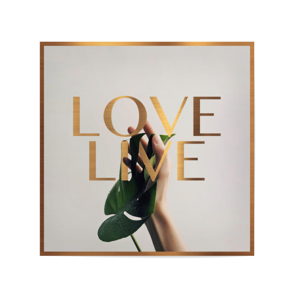 Poster 20x20 cm "Golden Love" artboxONE - Typografie,Natur,Floral,Liebe