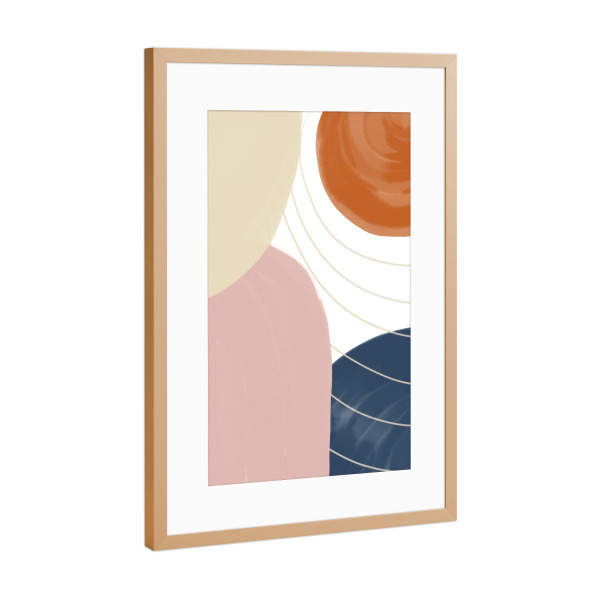 Poster mit Rahmen Kupfer "Earthy Tones Abstract Shapes" artboxONE - Abstrakt