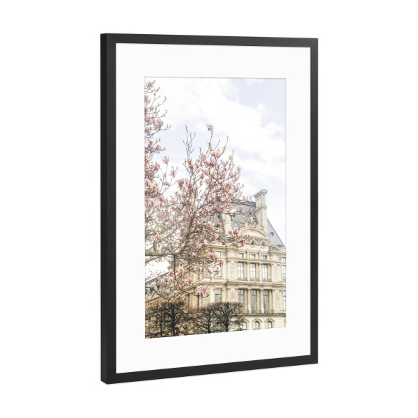 Poster mit Rahmen Schwarz (Metallic) "Paris Blooms" artboxONE - Städte,Architektur,Städte / Paris