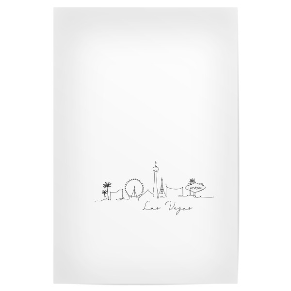 Poster 30x20 cm "Las Vegas pen line silhouette" artboxONE - Städte,Schwarzweiß,Städte / Las Vegas