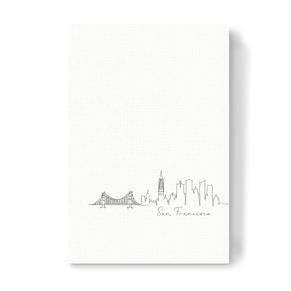 Leinwandbild "San Francisco pen line silhouette" artboxONE - Städte,Schwarzweiß,Städte / San Francisco