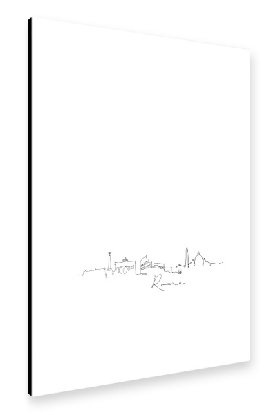 Alu-Dibond "Rome pen line silhouette" 30x20 cm artboxONE