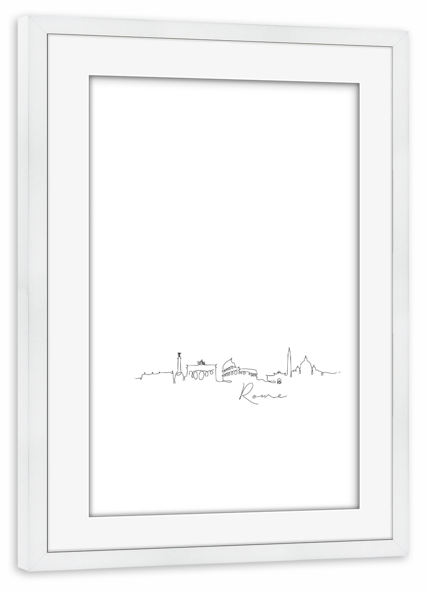 Poster mit Rahmen weiß "Rome pen line silhouette" artboxONE - Städte,Schwarzweiß,Architektur,Städte / Rom