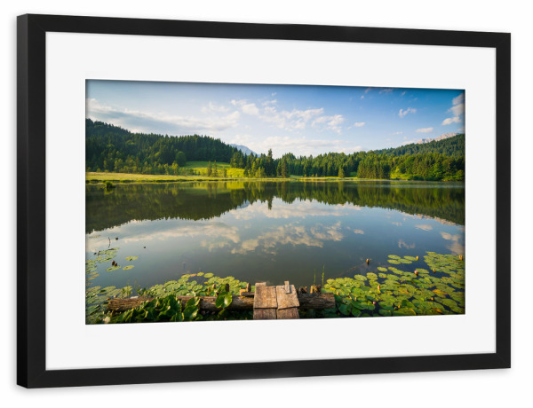 Poster mit Rahmen schwarz "Sommer am Geroldsee" artboxONE - Natur