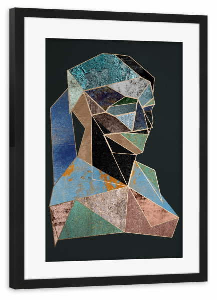 Poster mit Rahmen schwarz "Woman Cubism" artboxONE - Natur,Menschen,Geometrie