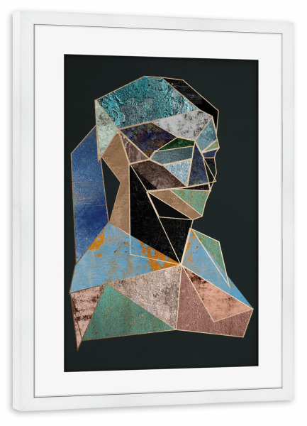 Poster mit Rahmen weiß "Woman Cubism" artboxONE - Natur,Menschen,Geometrie