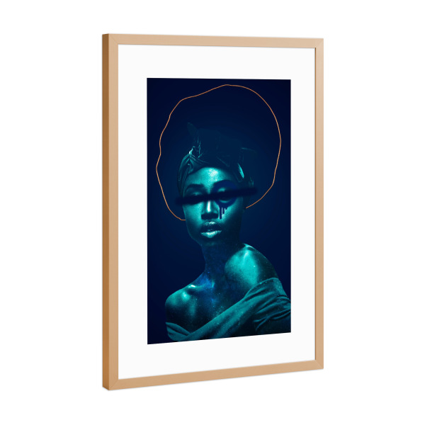 Poster mit Rahmen Kupfer "Woman Blue" artboxONE - Natur,Liebe,Marmor