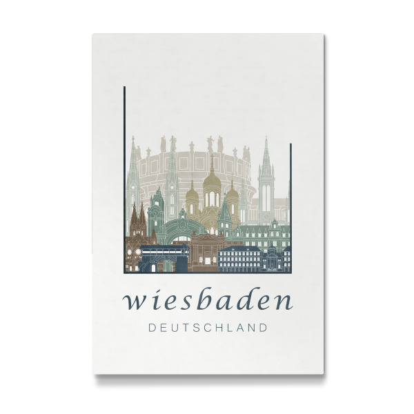 Galerie-Print "Wiesbaden skyline light blue" 30x20 cm artboxONE