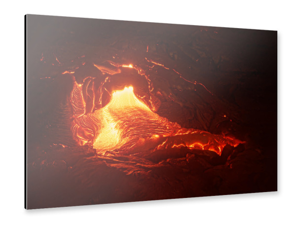 Alu-Dibond "Lava fließt aus einer Erdspalte" 30x20 cm artboxONE
