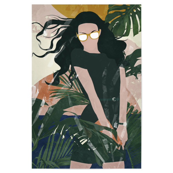 Poster 30x20 cm "Woman sunglasses Orange" artboxONE - Natur,Abstrakt,Menschen,Fashion