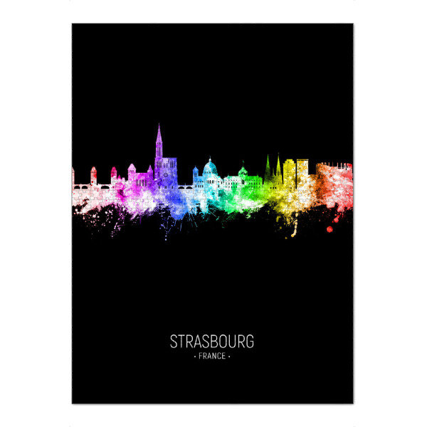 Puzzle Ravensburger "Strasbourg Skyline Colour Black" artboxONE - Städte