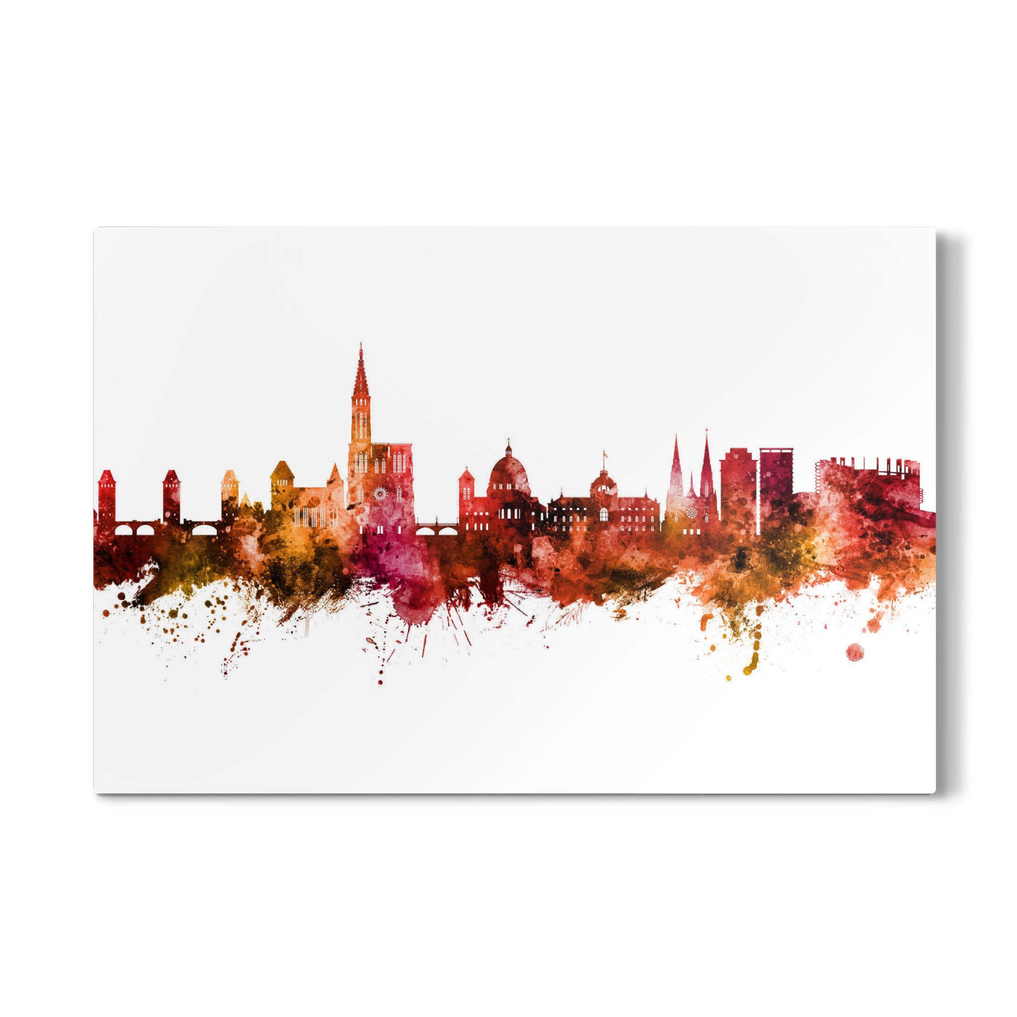 Galerie-Print "Strasbourg France Skyline Red" 75x50 cm artboxONE