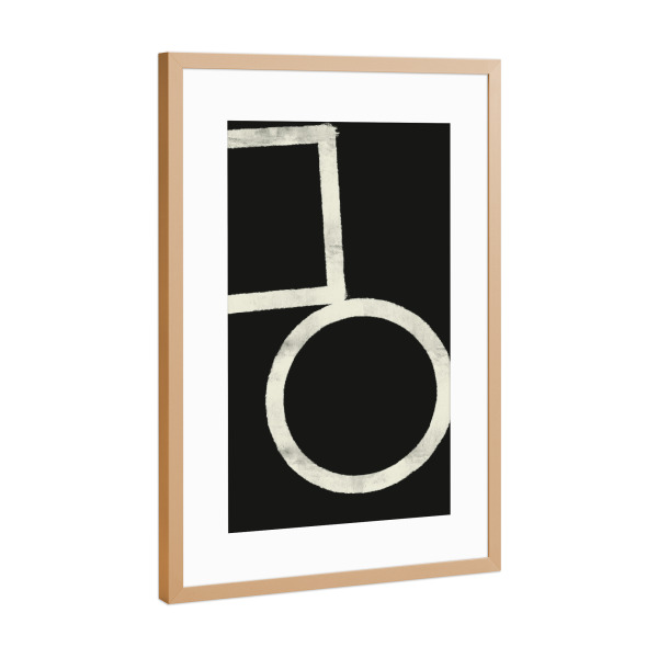 Poster mit Rahmen Kupfer "Abstract SCANDI" artboxONE - Abstrakt,Schwarzweiß,Geometrie