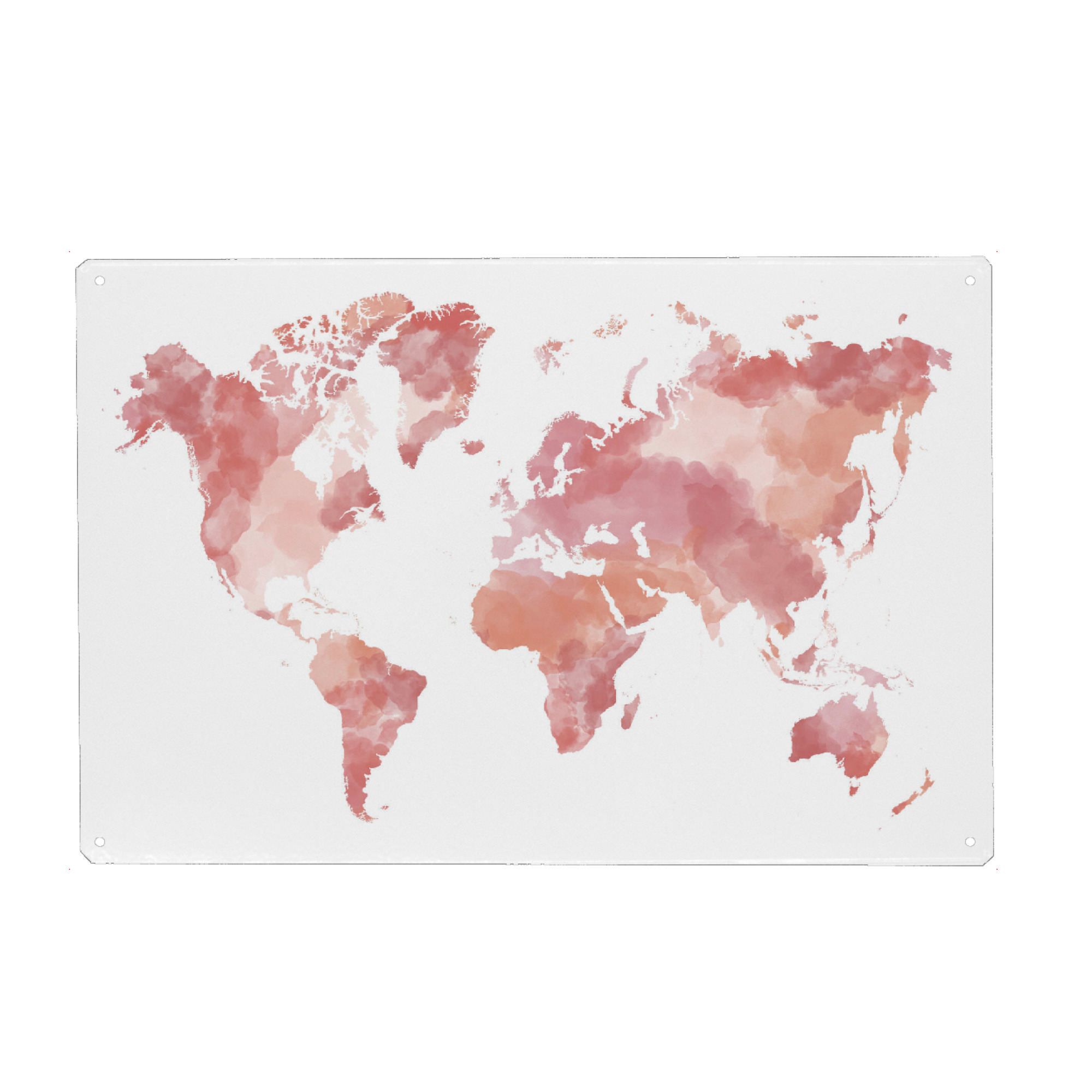 Metall Poster "World map blush pink" artboxONE - Reise,Kartografie
