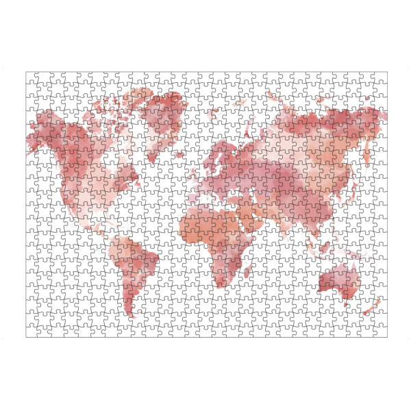 Puzzle Ravensburger "World map blush pink" artboxONE - Reise,Kartografie