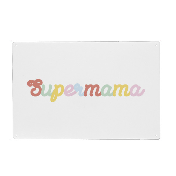 Holzbild "Supermama bunt" artboxONE - Typografie,Liebe,Für Mama