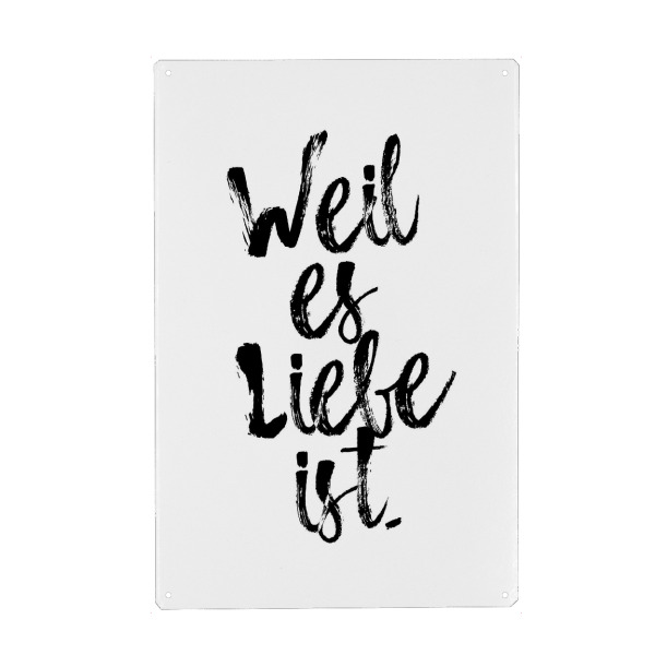 Holzbild "Weil es Liebe ist 2" artboxONE - Typografie,Schwarzweiß,Liebe,Für Mama