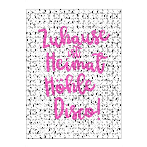 Puzzle Ravensburger "Heimat Höhle Disco" artboxONE - Typografie,Schwarzweiß,Liebe,Für Mama,Lustig