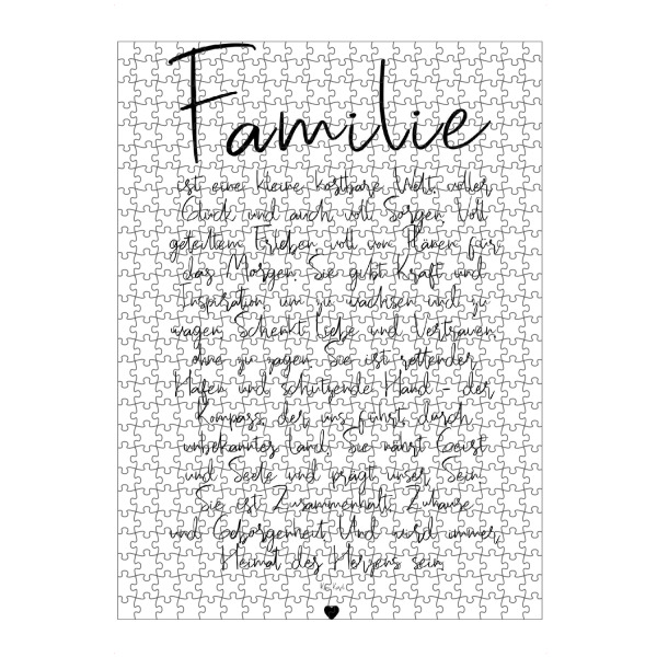 Puzzle Ravensburger "Familie_ ein Gedicht" artboxONE - Typografie,Schwarzweiß,Liebe,Für Mama