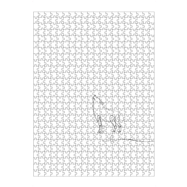 Puzzle Ravensburger "Animal pen line wolf" artboxONE - Tiere,Schwarzweiß