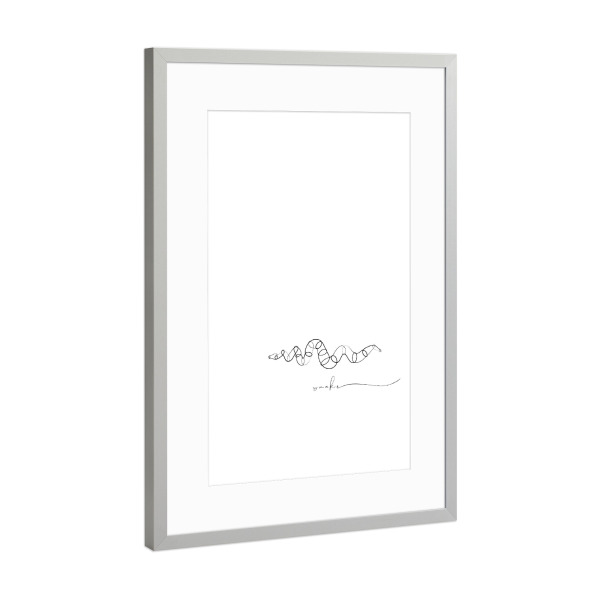Poster mit Rahmen Silber "Animal pen line snake" artboxONE - Tiere,Schwarzweiß