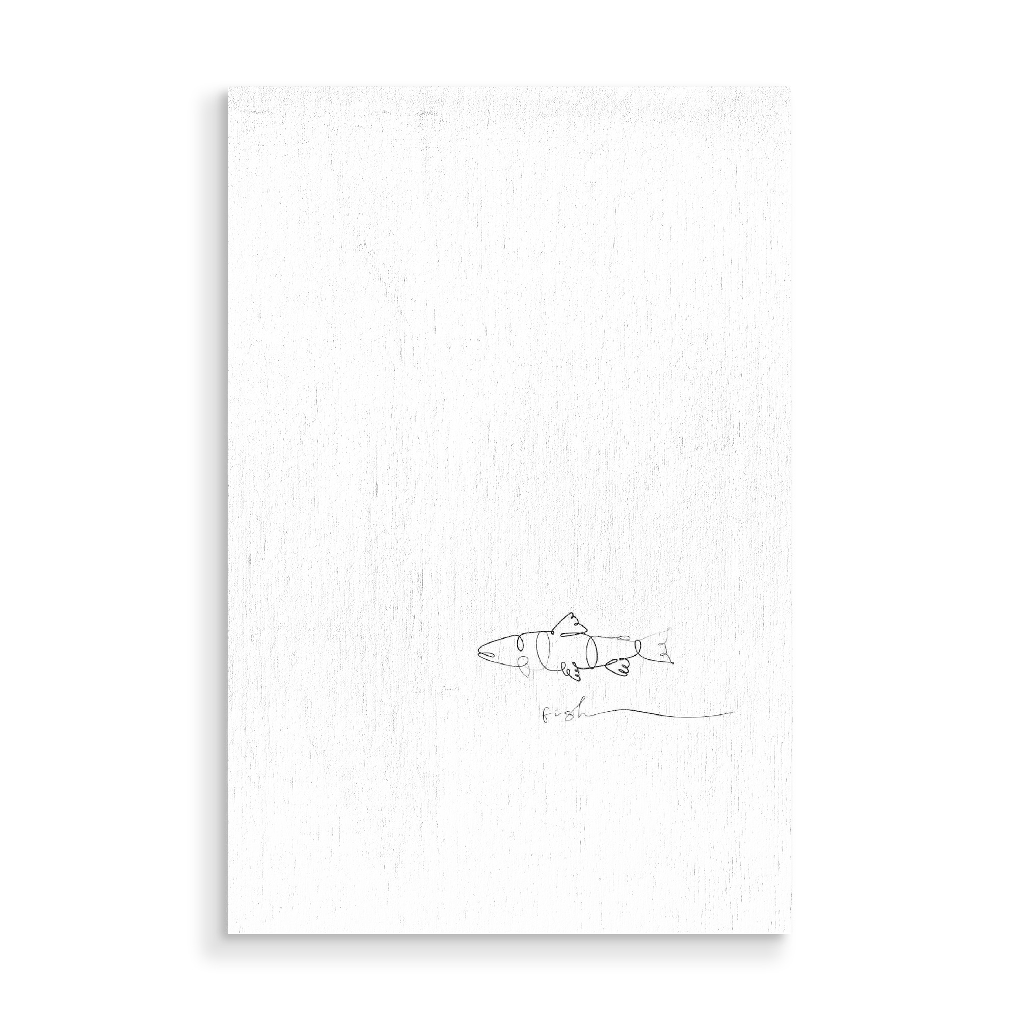 Holzbild "Animal pen line fish" artboxONE - Tiere,Schwarzweiß