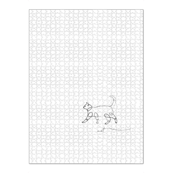Puzzle Ravensburger "Animal pen line cat" artboxONE - Tiere,Schwarzweiß