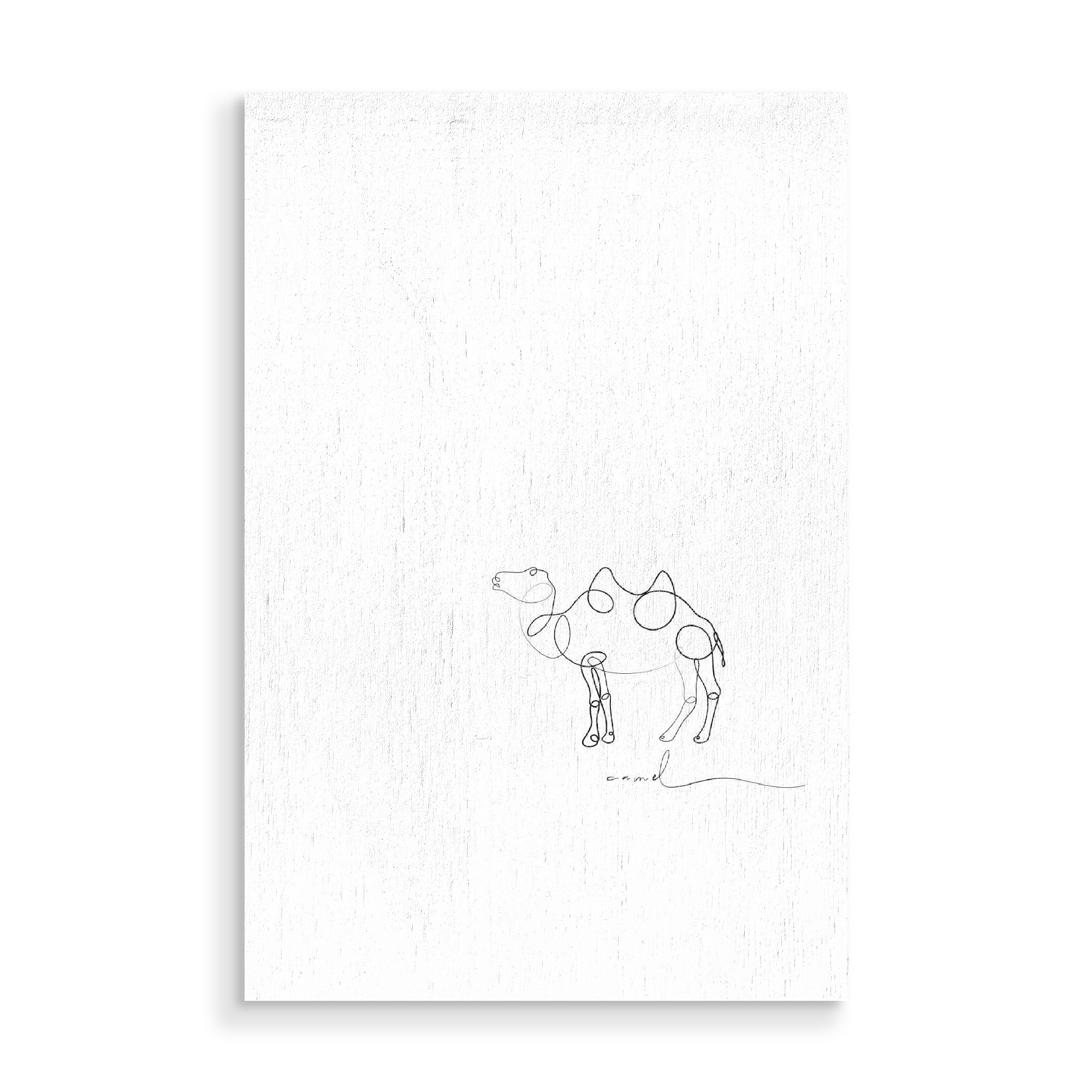 Holzbild "Animal pen line camel" artboxONE - Tiere,Schwarzweiß - Stift,Linie,Wild,Natur,Skizze,Kamel,Animal,Tier,Handlettering,Handschrift,Line,Camel