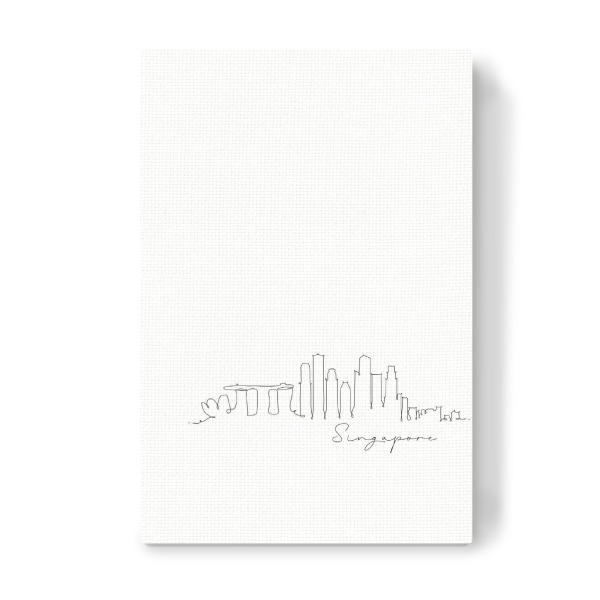 Leinwandbild "Singapore pen line silhouette" artboxONE - Städte,Schwarzweiß,Architektur,Städte / Singapur