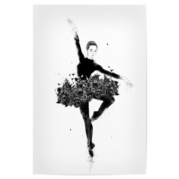 Poster "Floral dance" artboxONE - Natur,Floral,Menschen,Schwarzweiß,Fashion,Lustig