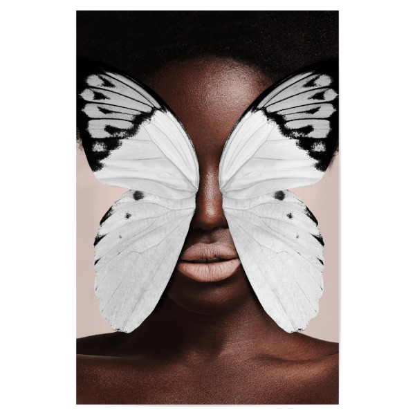 Poster "Woman Golden Butterfly" artboxONE - Natur,Floral,Menschen