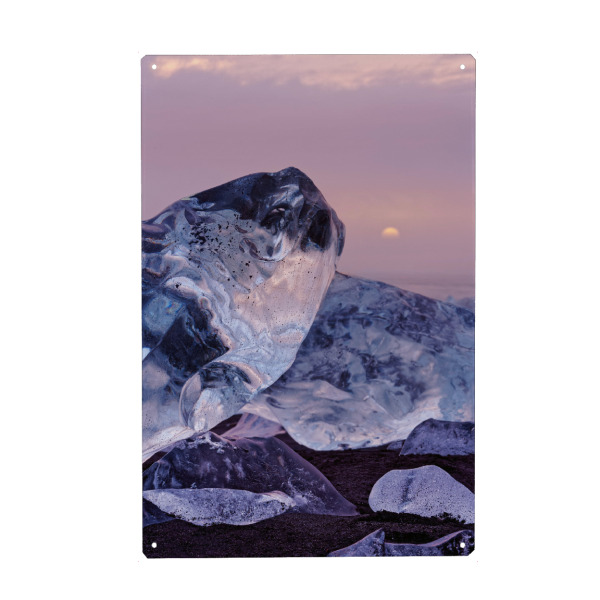 Holzbild "Island - Eisblöcke im Abendlicht" artboxONE - Natur,Reise / Strand und Meer,Reise / Länder