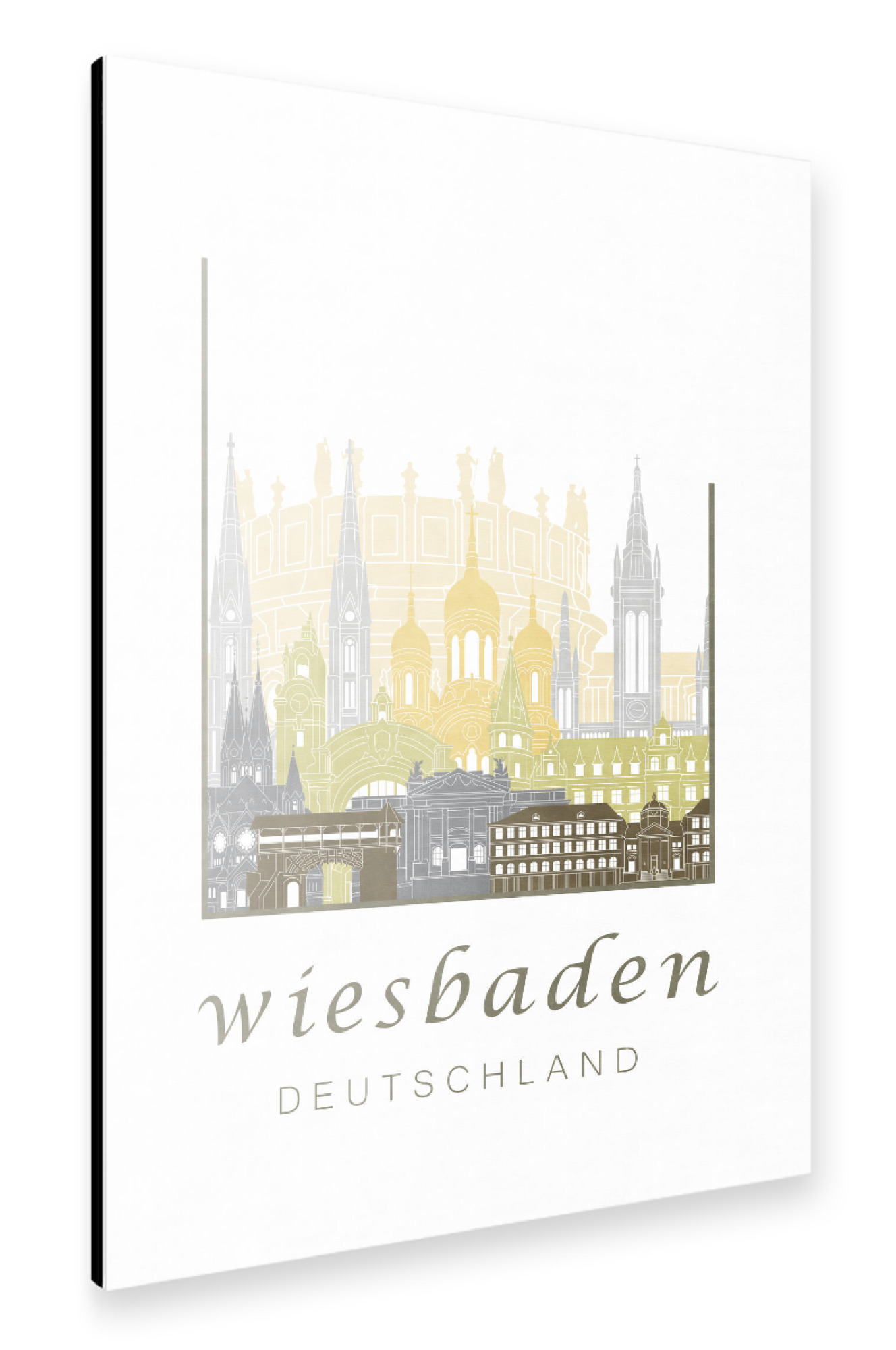 Alu-Dibond "Wiesbaden skyline desert" 30x20 cm artboxONE