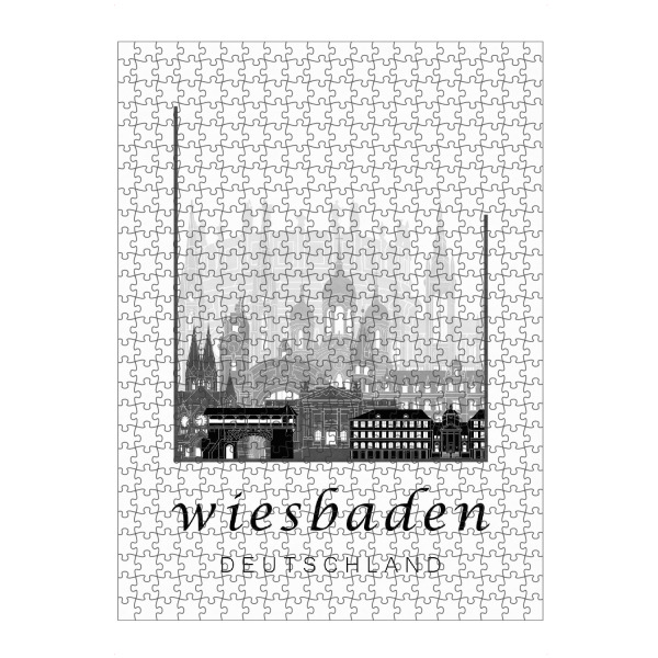 Puzzle Ravensburger "Wiesbaden skyline black & white" artboxONE - Städte,Schwarzweiß,Architektur