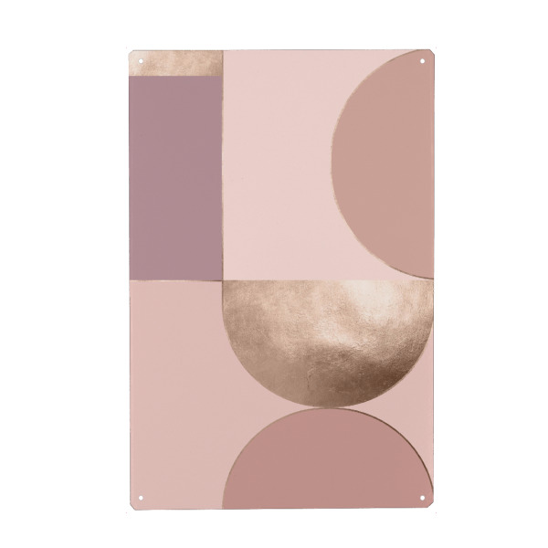 Metall Poster "Rose Pink Geometric" artboxONE - Abstrakt,Geometrie - Rose,Surrealism,Face,Geometrie,Geometry,Pink,Formen,Forms,Circle,Kreis