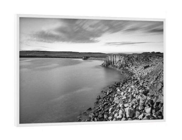 Poster mit weißem Rahmen "Island - Nordküste - Schwarzweiß" artboxONE - Natur,Schwarzweiß,Reise / Strand und Meer,Reise / Länder