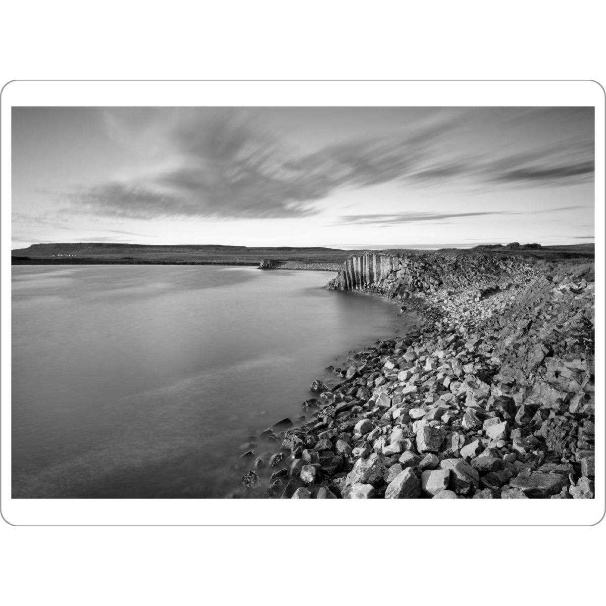 Tischset "Island - Nordküste - Schwarzweiß" artboxONE - Natur,Schwarzweiß,Reise / Strand und Meer,Reise / Länder