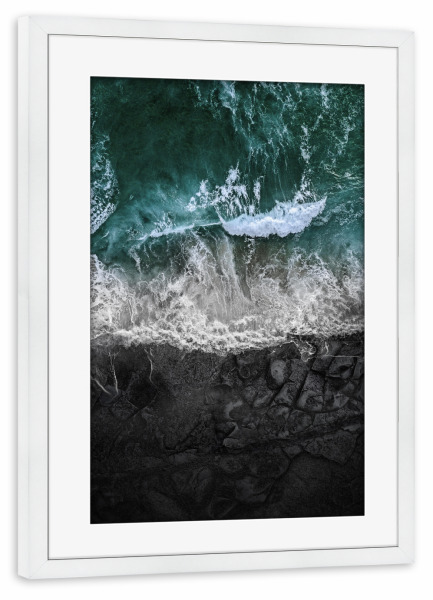 Poster mit Rahmen weiß "Beach Black" artboxONE - Natur,Reise / Strand und Meer