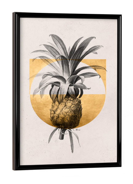 Poster mit schwarzem Rahmen "Golden Pineapple" artboxONE - Natur,Floral,Essen & Trinken,Essen & Trinken / Obst & Gemüse