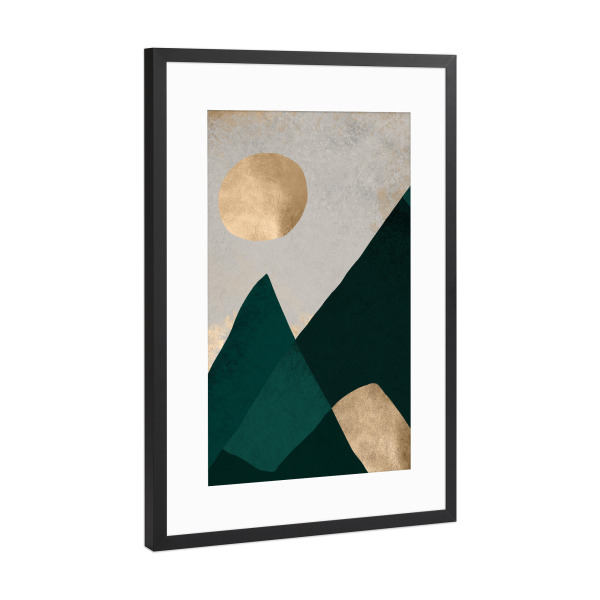 Poster mit Rahmen Schwarz (Metallic) "Georganic Sun" artboxONE - Natur,Abstrakt