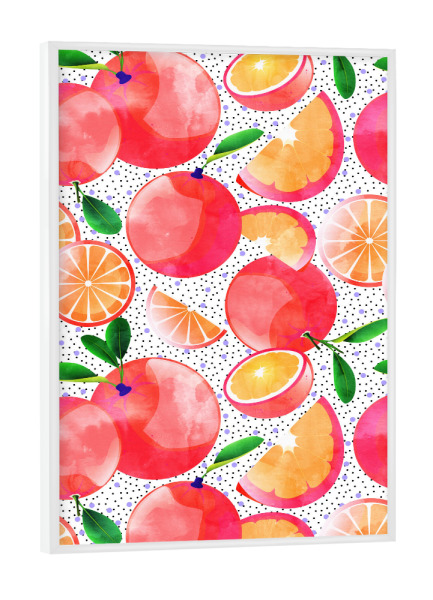 Poster mit weißem Rahmen "Citrus Tropical | Juicy Fruits" artboxONE - Essen & Trinken / Obst & Gemüse