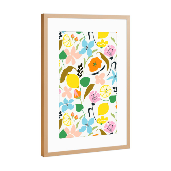 Poster mit Rahmen Kupfer "Lemon Botanicals" artboxONE - Natur,Floral